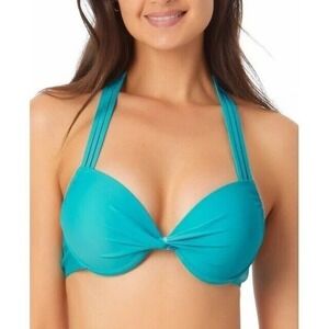 California Waves Push Up Bikini Top Turquoise D/DD New With Tags